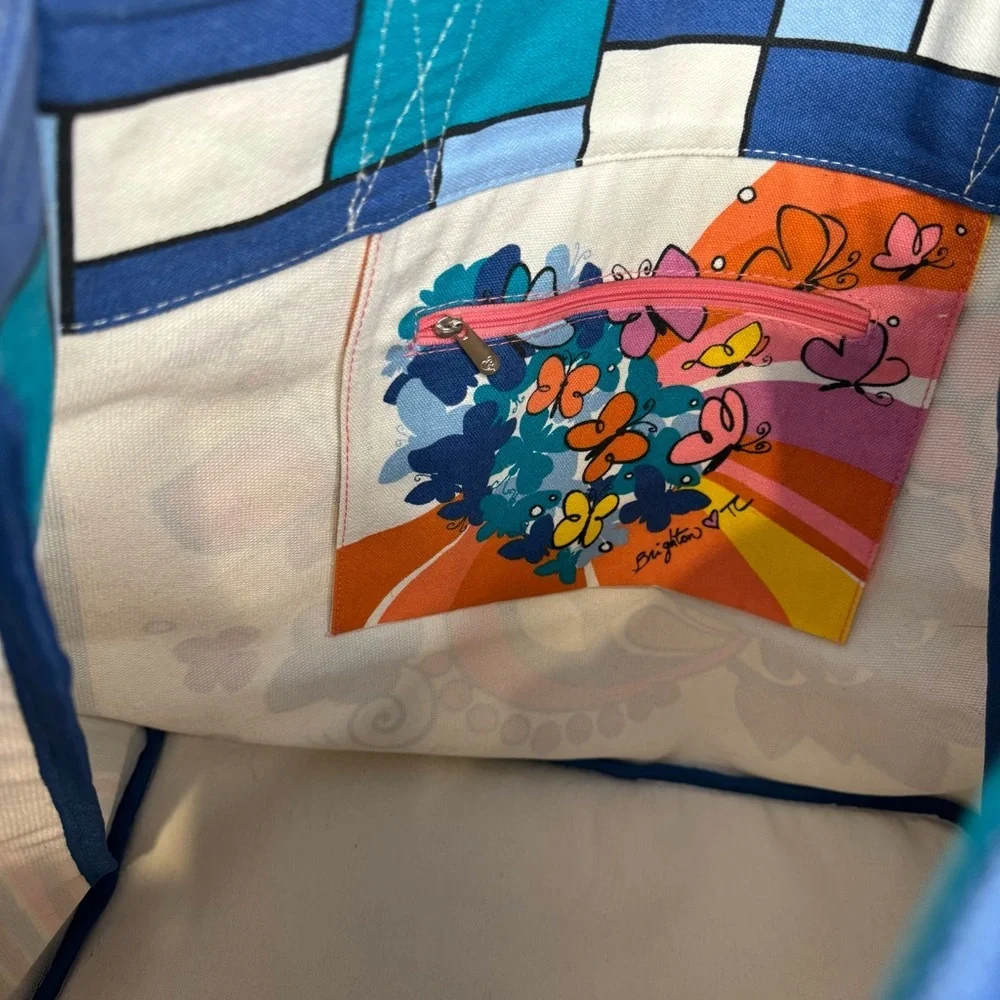 Brighton Power of Love Tote Colorful Canvas Tote Double Handles NWOT